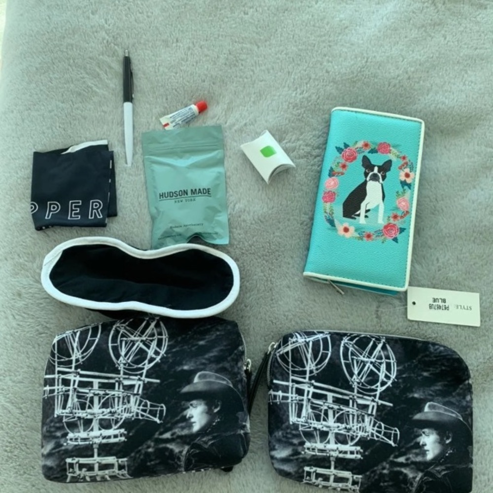 Travel kit and Boston terrier wallet